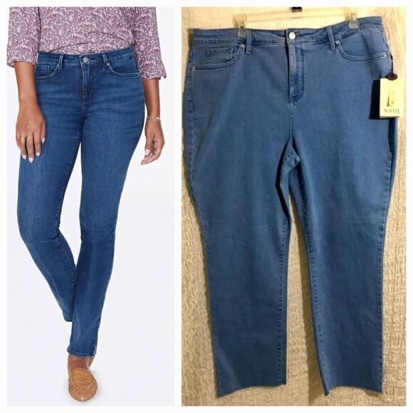 NYDJ Sheri Slim Blue Jeans Size 18 - Picture 1 of 10